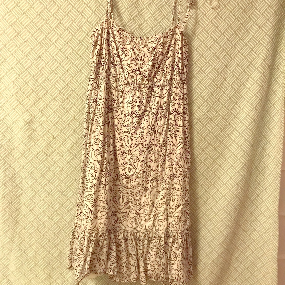 Navy and white midi length J. crew sundress